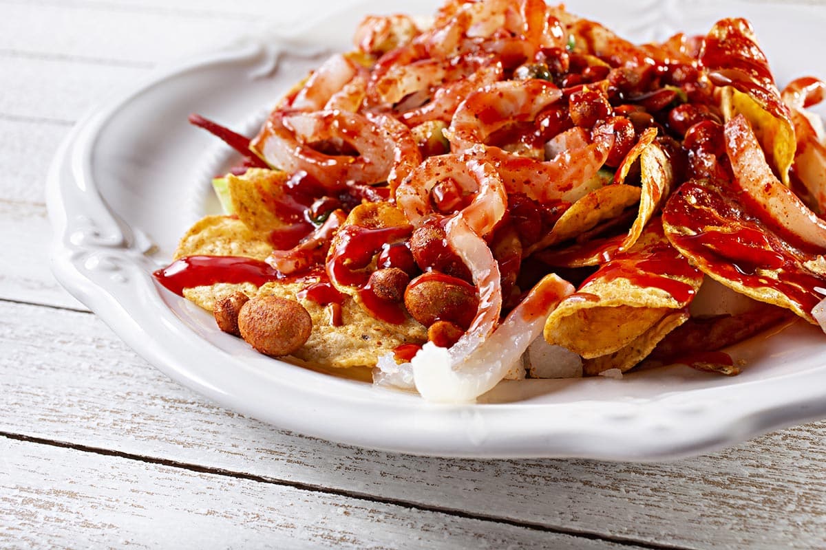 Chamoy sauce on chips