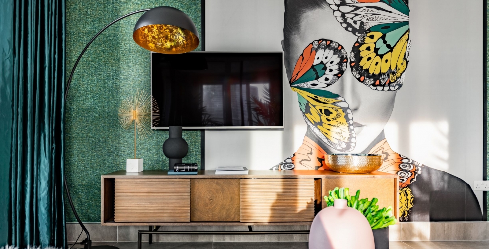 Interior design accent wall